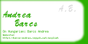 andrea barcs business card